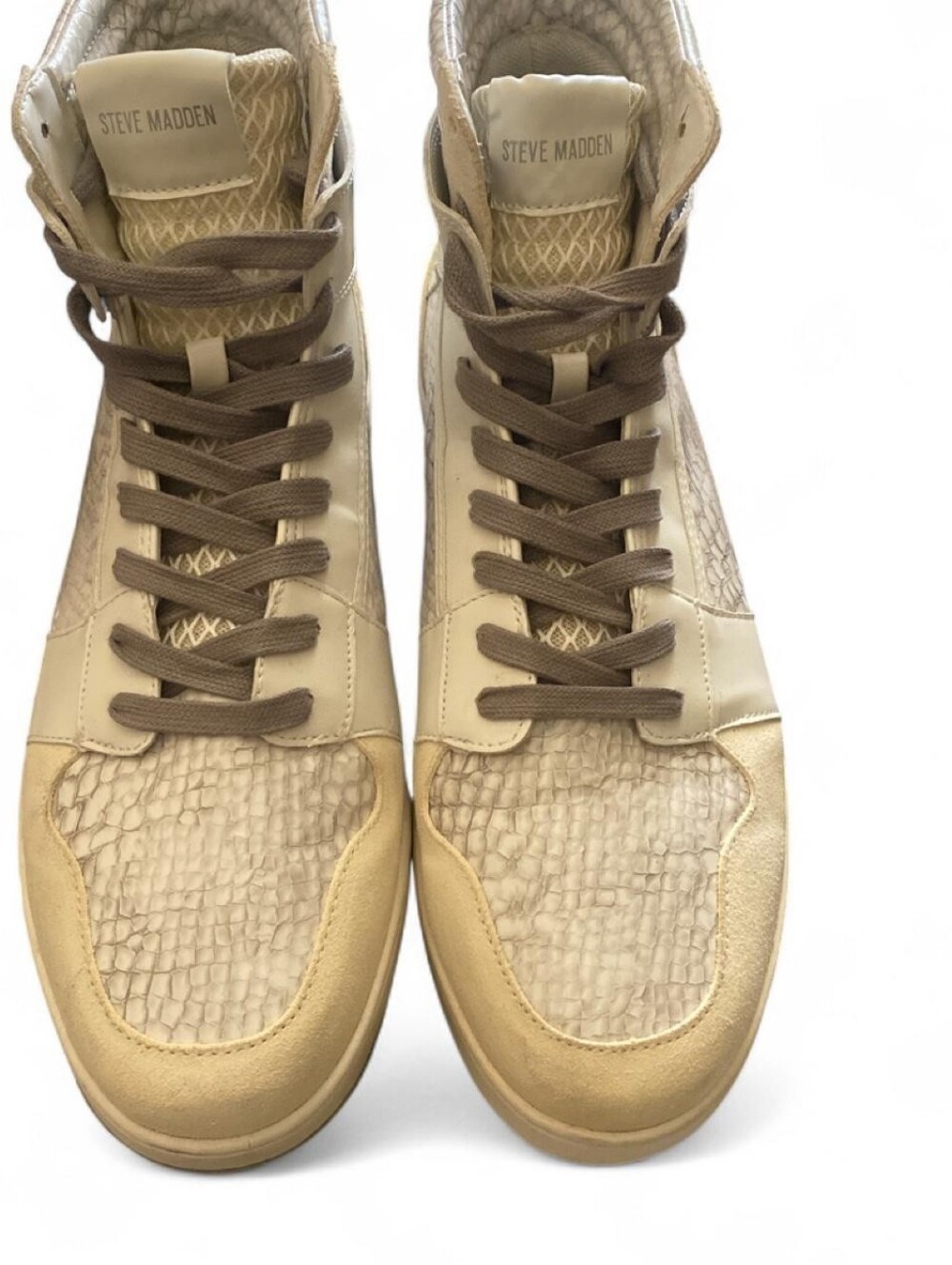 Steve Madden Men’s Beige and Brown High-Top Sneakers Size 13 M
